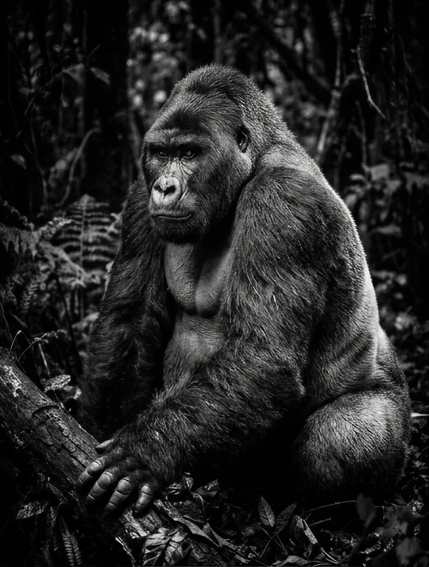 Silverback Gorilla B&W